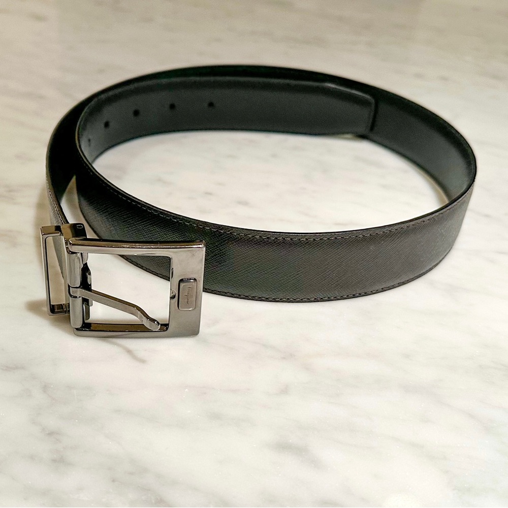 Salvatore Ferragamo Black Leather Belt